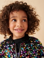 Multi Sequin Bomber Jacket (3-16yrs) - Image 4 of 7