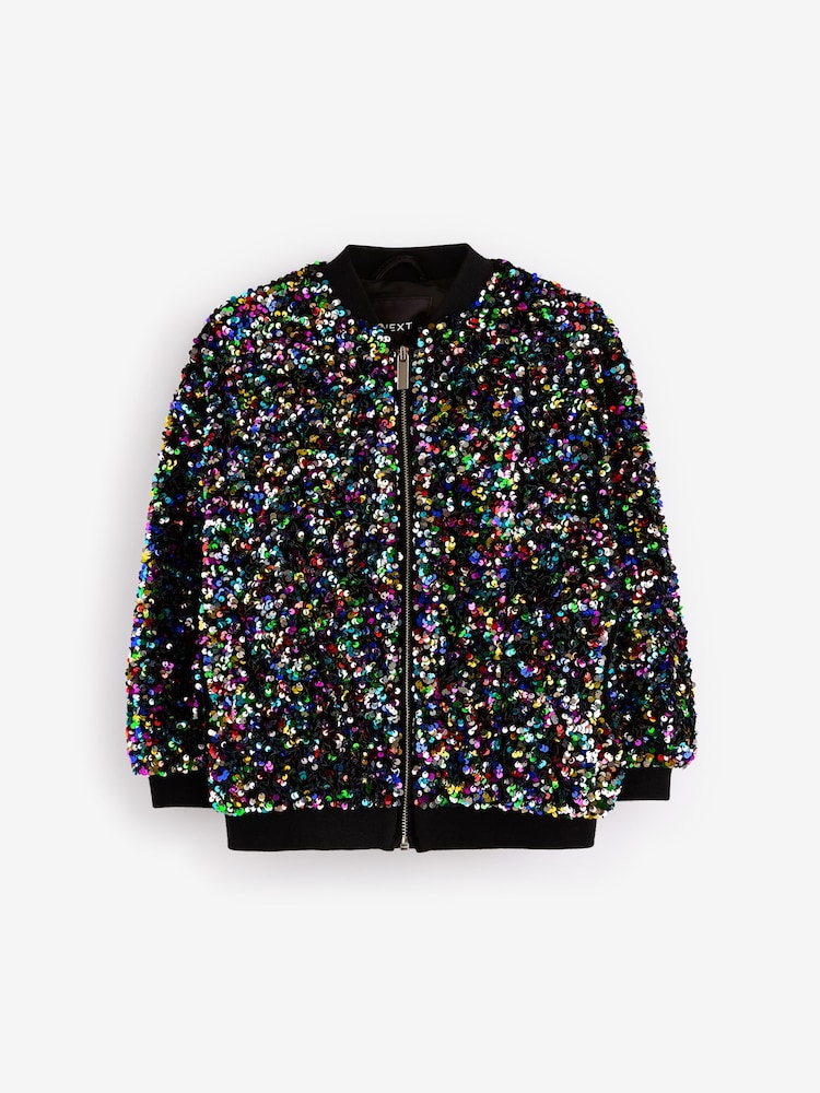 Buy Multi Sequin Bomber Jacket (3-16yrs) from Next Ireland