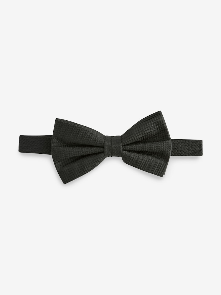 Black Textured Silk Bow Tie - Image 1 of 4