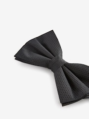 Black Textured Silk Bow Tie - Image 2 of 4