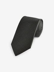 Black Textured Silk Tie - Image 1 of 3