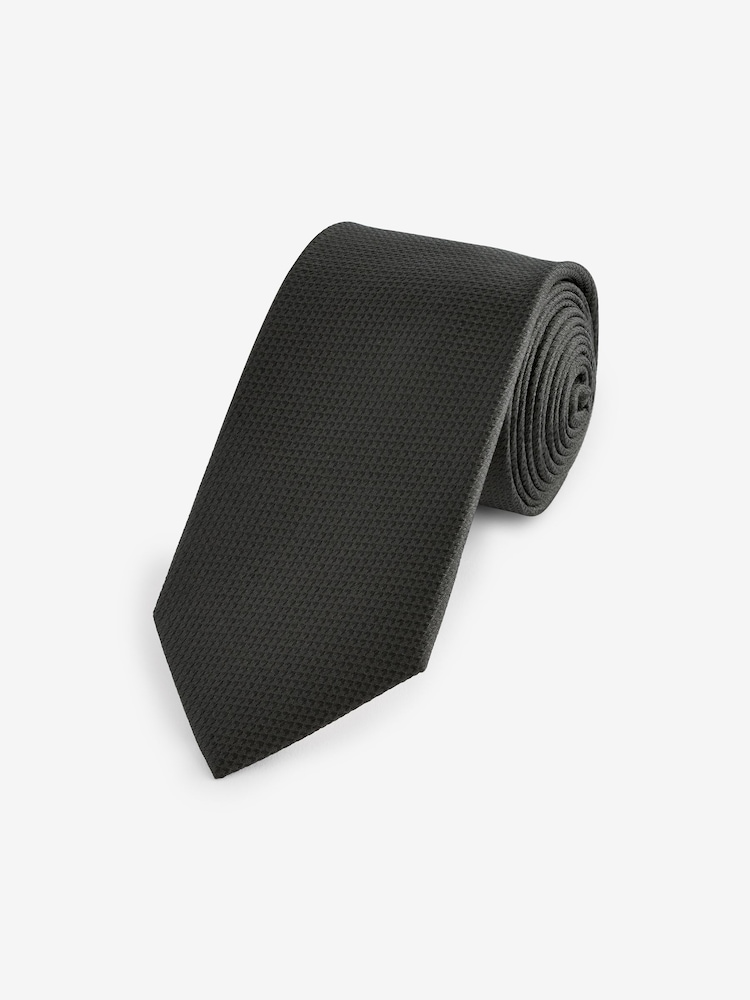 Black Textured Silk Tie - Image 1 of 3