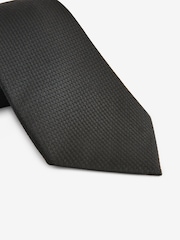 Black Textured Silk Tie - Image 2 of 3