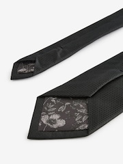 Black Textured Silk Tie - Image 3 of 3