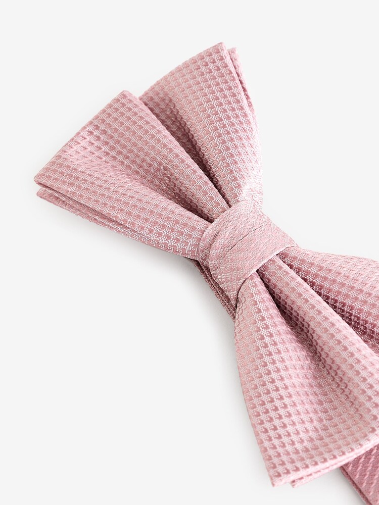 Icy Pink Textured Silk Bow Tie - Image 2 of 4