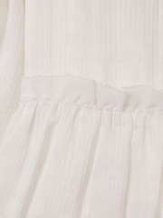 Reiss Ivory Tash 9-13 yrs Tiered Linen Blend Puff Sleeve Dress - Image 4 of 4