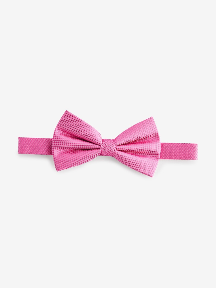 Fuchsia Pink Textured Silk Bow Tie - Image 1 of 4