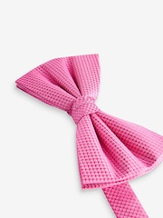 Fuchsia Pink Textured Silk Bow Tie - Image 2 of 4