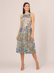 Adrianna Papell Besticktes, ausgestelltes Kleid, Blau - Bild 1 von 7