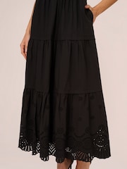 Adrianna Papell 100% Cotton Eyelet Black Dress - Image 5 of 7