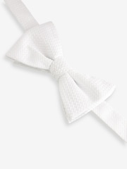 White Textured Bow Tie - Image 4 of 6