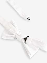 White Textured Bow Tie - Image 6 of 6