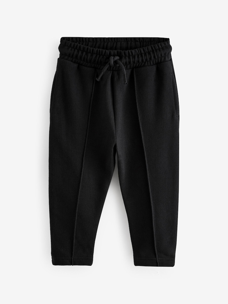 Black Pintuck 100% Cotton Joggers (3mths-7yrs) - Image 1 of 3
