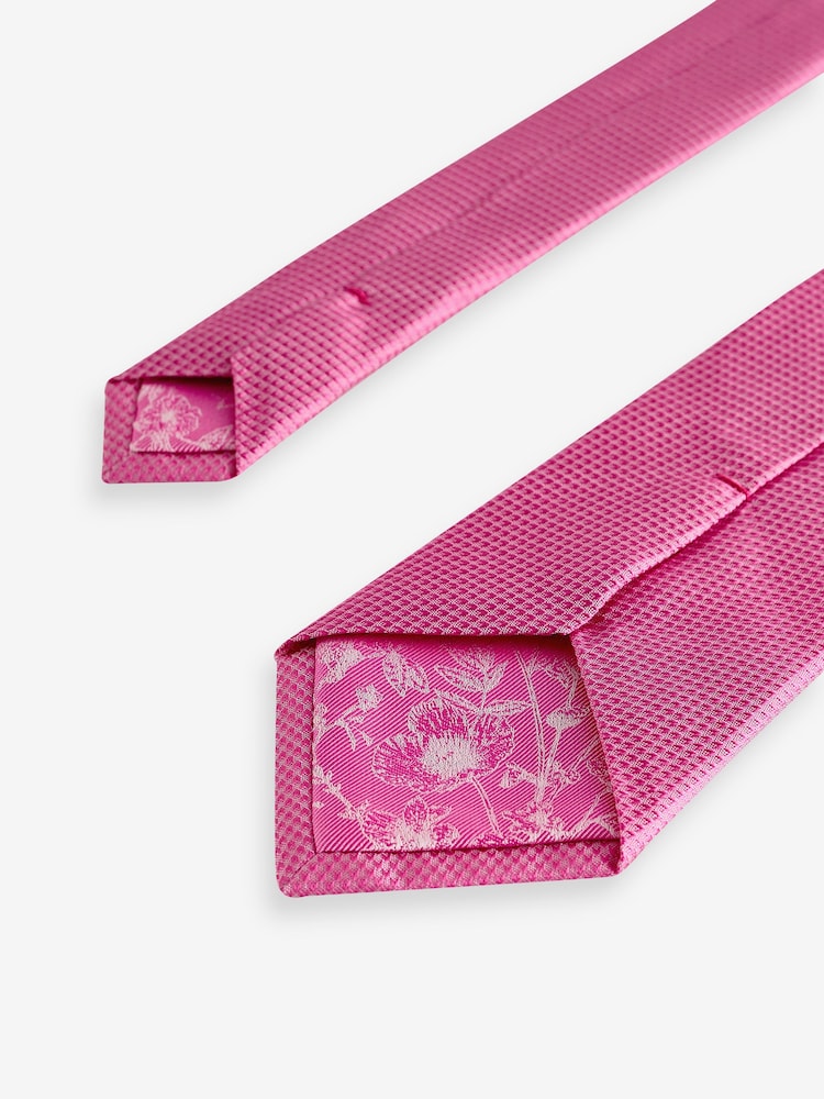 Fuchsia Pink Textured Silk Tie - Image 3 of 3