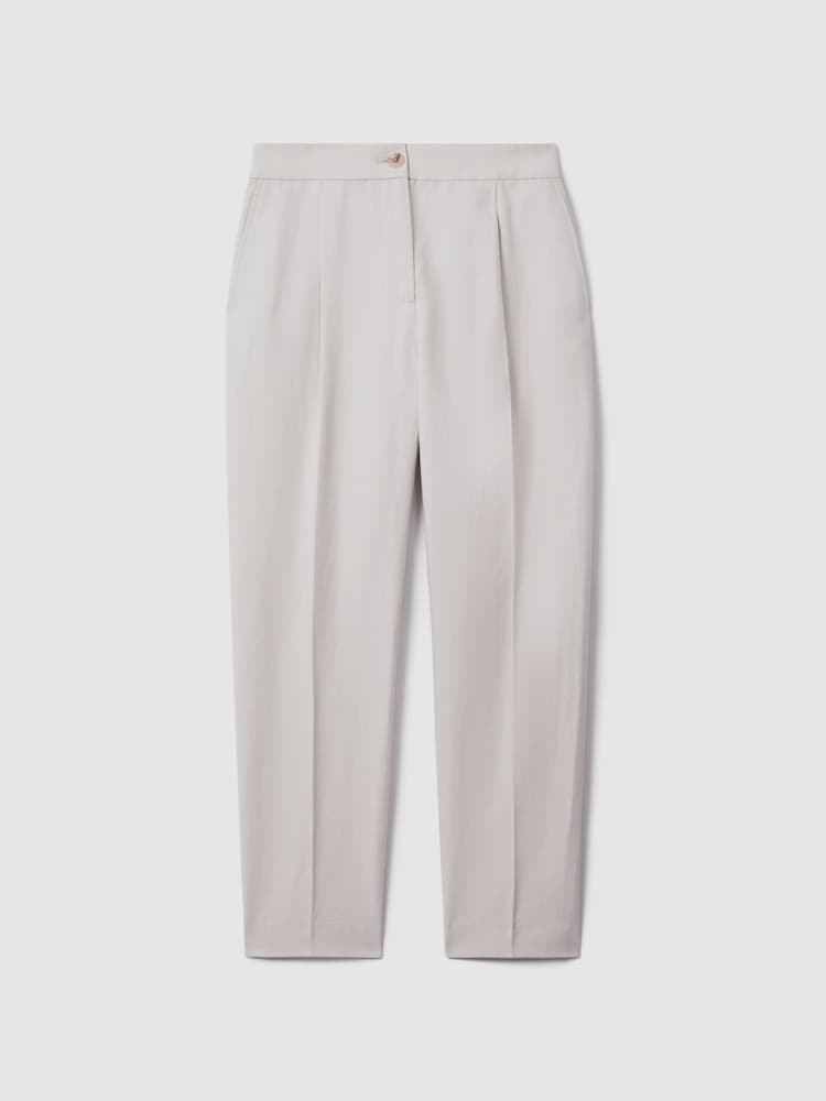 Reiss Light Grey Farrah Tapered Suit Trousers with TENCEL™ Fibers - Image 2 of 6