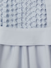 Reiss Blue Eden 9-13 yrs Embroidered Halter Neck Dress - Image 4 of 4
