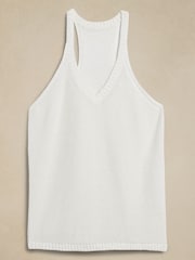 Banana Republic White Teia Linen Tank Top - Image 4 of 4