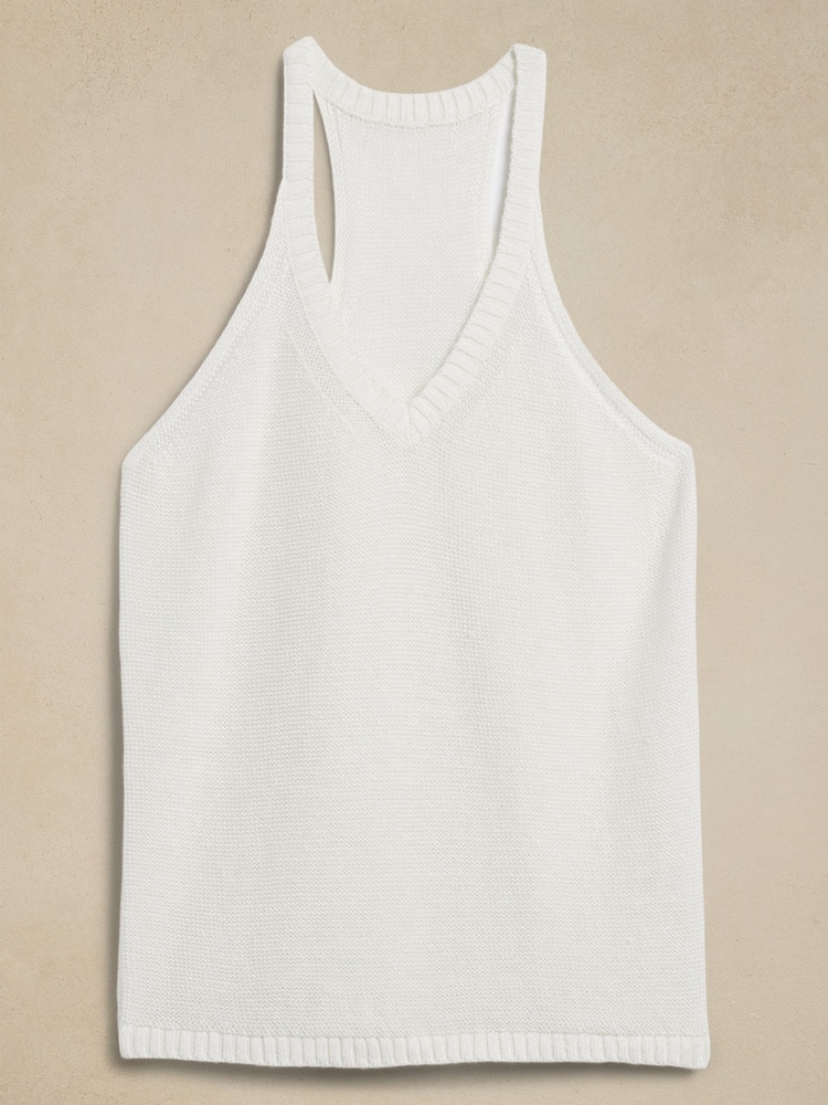 Banana Republic White Teia Linen Tank Top - Image 4 of 4 Banana Republic White Teia Linen Tank Top - Image 4 of 4