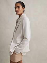 Reiss Light Grey Farrah Single Breasted Suit Blazer with TENCEL™ Fibers - Image 4 of 6