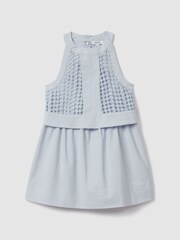 Reiss Blue Eden 4-9 yrs Embroidered Halter Neck Dress - Image 2 of 4