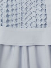 Reiss Blue Eden 4-9 yrs Embroidered Halter Neck Dress - Image 4 of 4