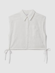 Reiss White Nia Cotton Embroidered Shirt - Image 2 of 6