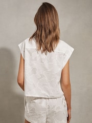 Reiss White Nia Cotton Embroidered Shirt - Image 5 of 6