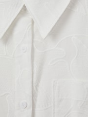 Reiss White Nia Cotton Embroidered Shirt - Image 6 of 6