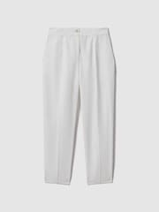 Reiss White Farrah Tapered Suit Trousers with TENCEL™ Fibers - Image 2 of 5