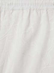 Reiss White Nia Cotton Embroidered Drawstring Shorts - Image 6 of 6