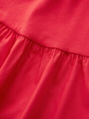 Red Square Neck Jersey 100% Cotton Summer Mini Dress - Image 6 of 6
