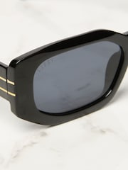 Lipsy Black Narrow Hexagon Frame Sunglasses - Image 4 of 4