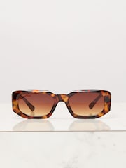 Lipsy Brown Narrow Hexagon Frame Sunglasses - Image 2 of 4