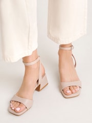Simply Be Natural Wide Fit Barely There On Low Block Heels - Image 4 of 8