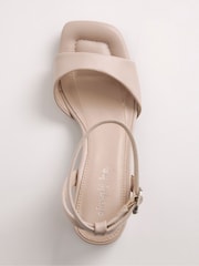 Simply Be Natural Wide Fit Barely There On Low Block Heels - Image 8 of 8