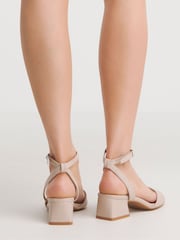 Simply Be Natural Barely There on Low Block Heels in Extra Wide Fit - Image 3 of 7