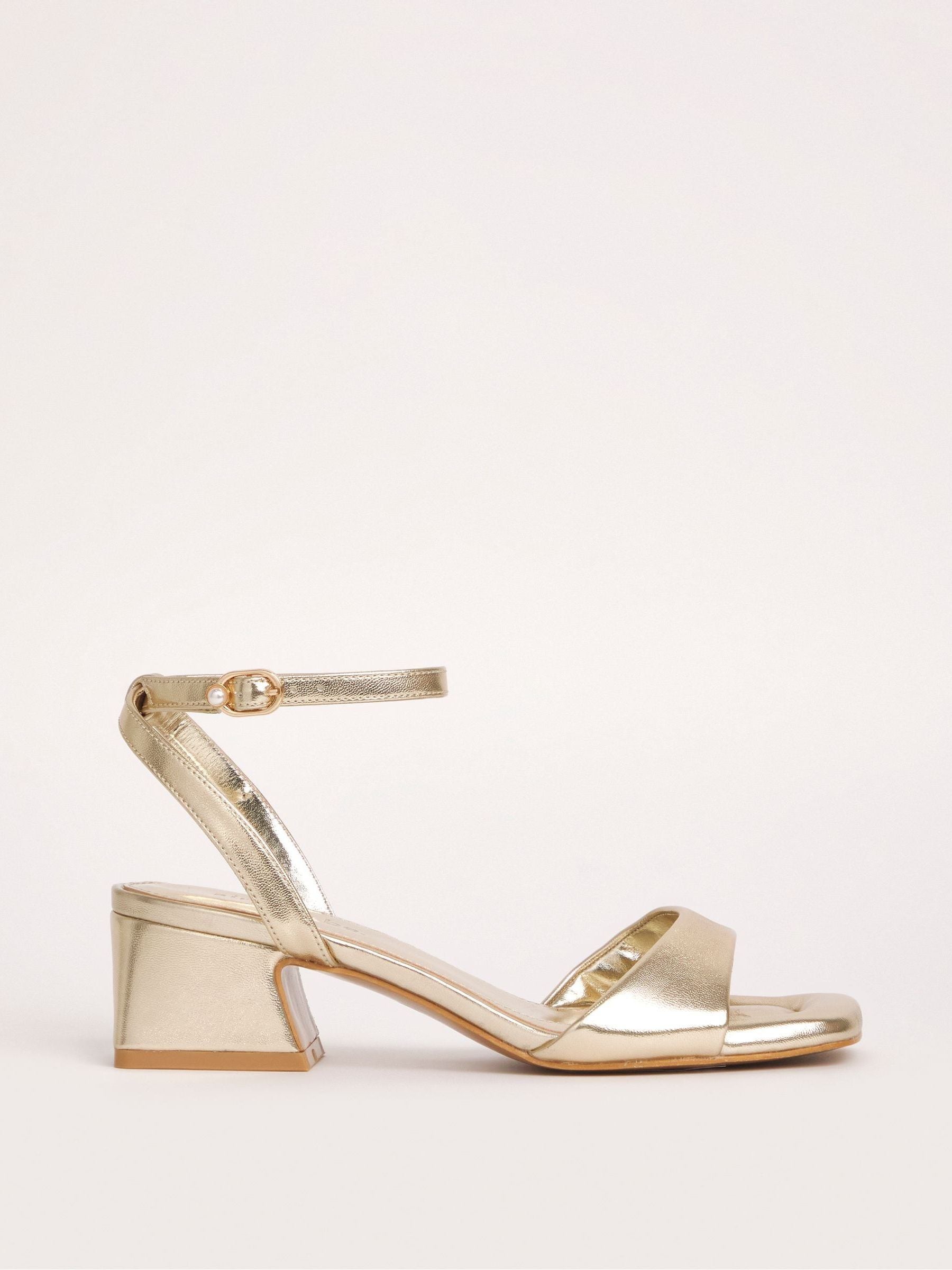 Wide width gold block heels outlet