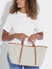 Katie Loxton Grey Capri Canvas Tote Bag 27CM X 51CM X 18CM - Image 1 of 5