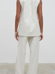 Pretty Lavish Pinstripe Harlee 100% Cotton Waistcoat - Image 4 of 6