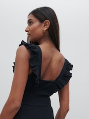 Pretty Lavish Black 100% Cotton Opal Ruffle Midaxi Dress - Image 3 of 3