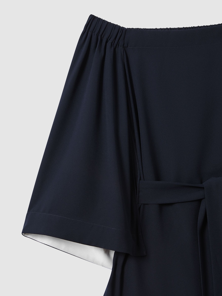 Reiss Navy Alexis Off-The-Shoulder Tunic - Image 6 of 6