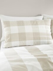 Fusion Natural Gingham Seersucker Duvet Cover Set - Image 2 of 3