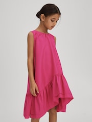 Reiss Bright Pink Cherie 13-14 yrs Layered High-Low Dress - Image 3 of 7