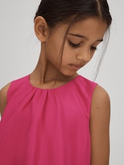 Reiss Bright Pink Cherie 13-14 yrs Layered High-Low Dress - Image 4 of 7
