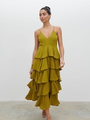 Pretty Lavish Chartreuse Lissy Textured Maxi Dress - Image 1 of 5