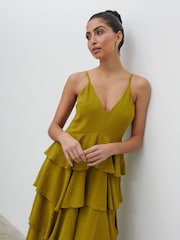 Pretty Lavish Chartreuse Lissy Textured Maxi Dress - Image 4 of 5
