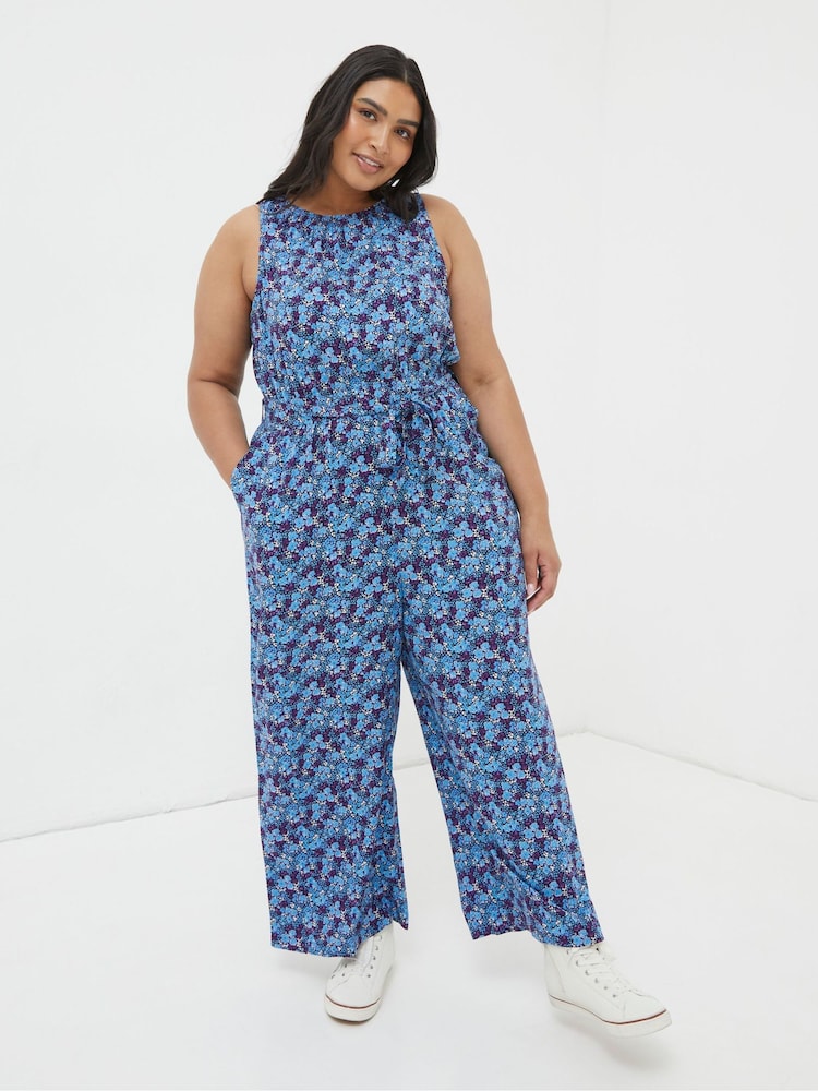 FatFace Purple Ink Floral Jumpsuit - Image 1 of 5