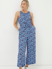 FatFace Purple Ink Floral Jumpsuit - Image 2 of 5