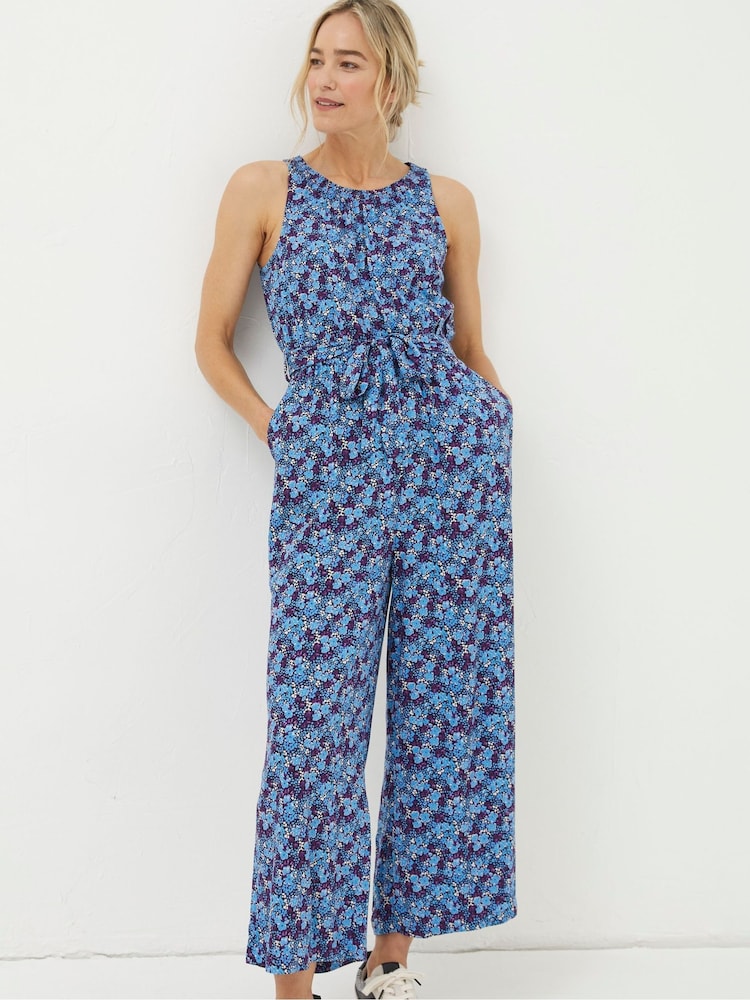 FatFace Purple Ink Floral Jumpsuit - Image 2 of 5