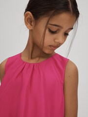 Reiss Bright Pink Cherie 4-9 yrs Layered High-Low Dress - Image 4 of 7